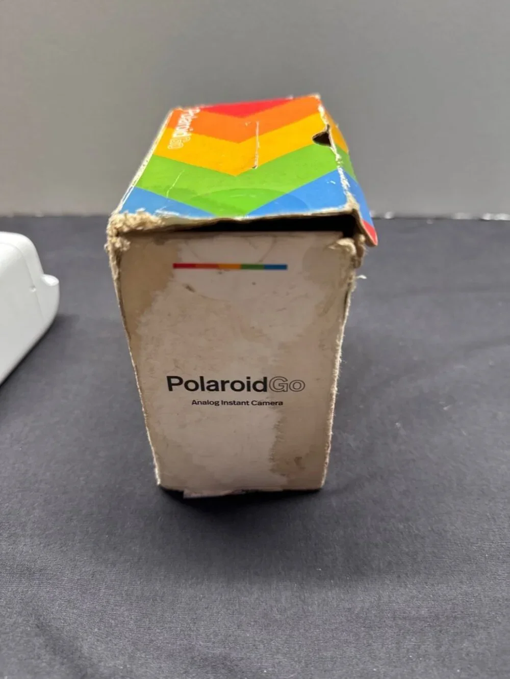 Polaroid Go Instant (Generation 1) Camera With Box - Compact White Rainbow Strip